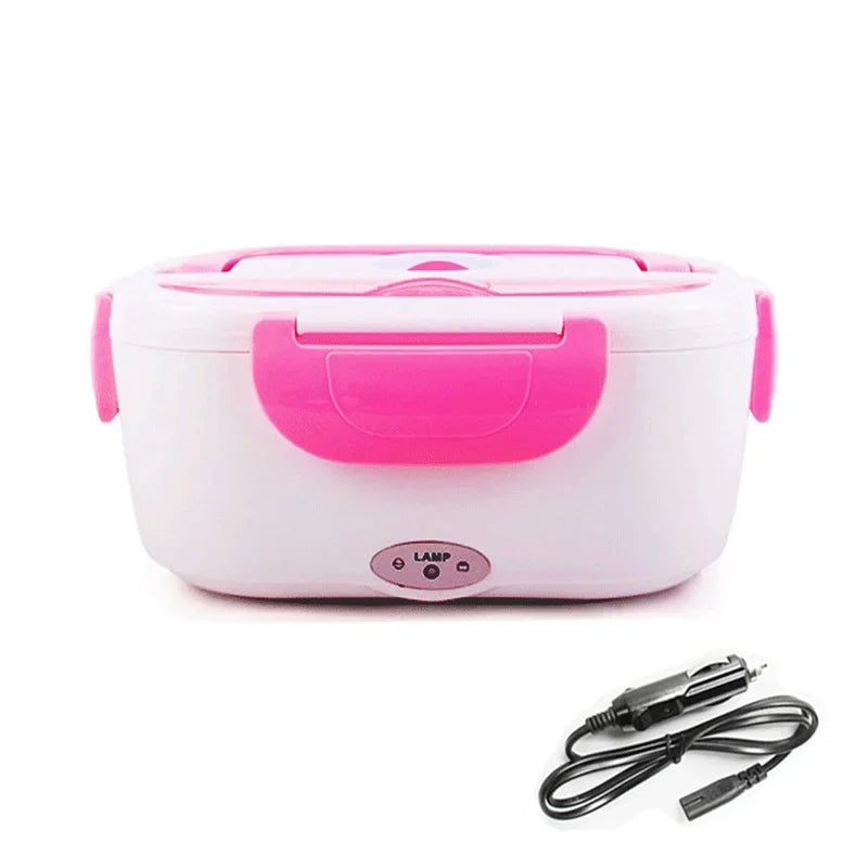 Electric Heating Food Grade Container, Portable Warmer for Kids, Bento Lunch Box, 4 Buckles, Dinnerware Sets, Cable Line, 220V,