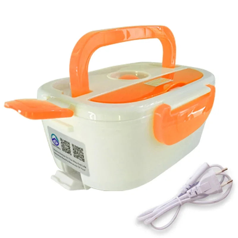 Electric Heating Food Grade Container, Portable Warmer for Kids, Bento Lunch Box, 4 Buckles, Dinnerware Sets, Cable Line, 220V,