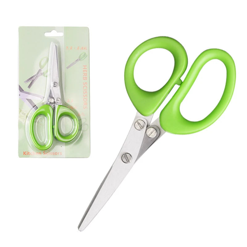 Multi-Layer Stainless Steel Kitchen Scissors - Herb, Vegetable & Spice Cutter for Effortless Cooking