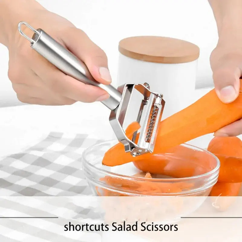 Juvenixs Stainless Steel Vegetable Grater & Fruit Peeler - High Quality Kitchen Utensil Metel Only Blade Metal Metallic