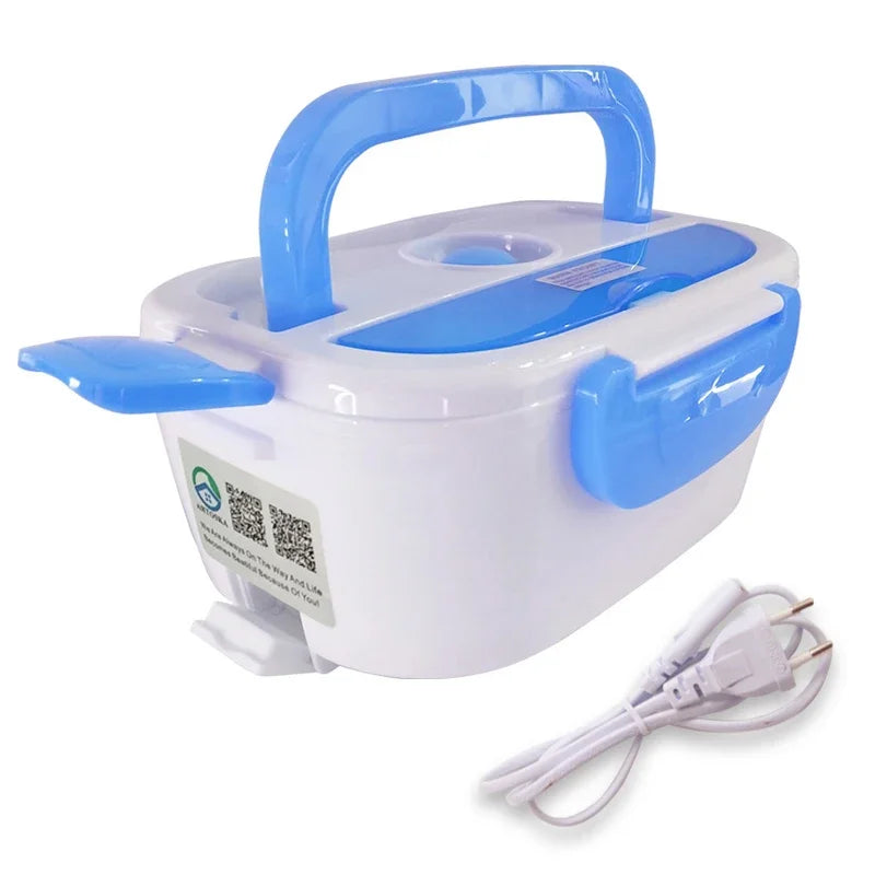 Electric Heating Food Grade Container, Portable Warmer for Kids, Bento Lunch Box, 4 Buckles, Dinnerware Sets, Cable Line, 220V,