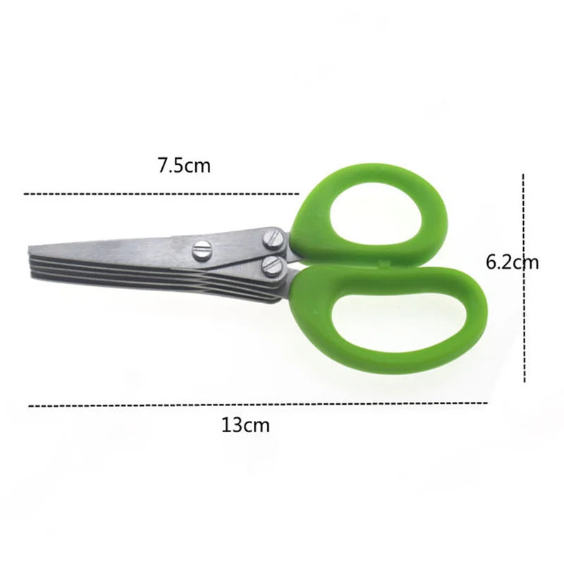 Multi-Layer Stainless Steel Kitchen Scissors - Herb, Vegetable & Spice Cutter for Effortless Cooking